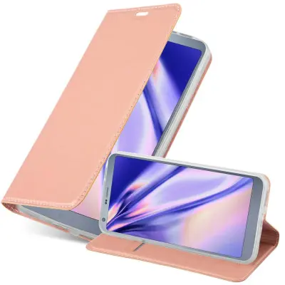 Cadorabo Ohišje, združljivo z LG G6 v klasična rožnata zlata - Zaščitni ovitek z magnetnim zapiranjem, stoječo funkcijo in režo za kartice
