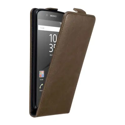 Cadorabo Ohišje, združljivo z Sony Xperia Z5 v kava rjava - Zaščitni ovitek v obliki flipa z magnetnim zapiranjem