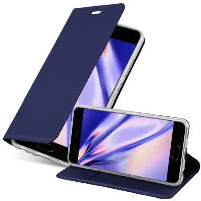 Cadorabo Ohišje, združljivo z Huawei P10 v klasična temno modra - Zaščitni ovitek z magnetnim zapiranjem, stoječo funkcijo in režo za kartice