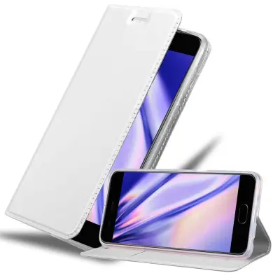 Cadorabo Ohišje, združljivo z Huawei P10 PLUS v klasično srebrno - Zaščitni ovitek z magnetnim zapiranjem, stoječo funkcijo in režo za kartice