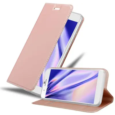 Cadorabo Ohišje, združljivo z Honor 6 PLUS v klasična rožnata zlata - Zaščitni ovitek z magnetnim zapiranjem, stoječo funkcijo in režo za kartice