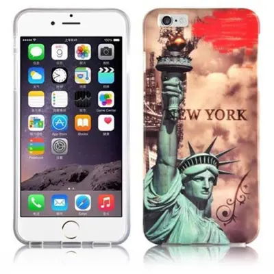 Cadorabo Case, združljiv z Appleom z New Yorkom - Kip Of Liberty Print - Trda zaščitna ovitek v trendovskem oblikovanju