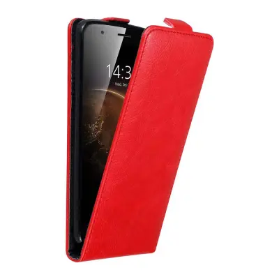 Cadorabo Ohišje, združljivo z Huawei ASCEND G7 PLUS / G8 / GX8 v rdeče jabolko - Zaščitni ovitek v obliki flipa z magnetnim zapiranjem