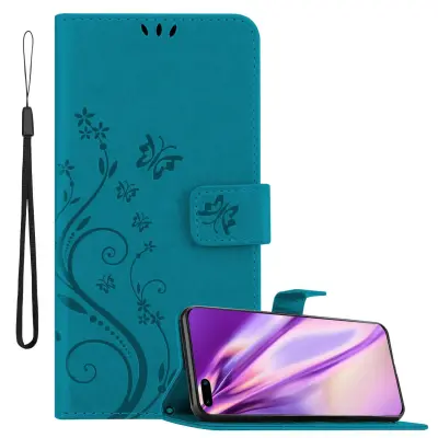 CADORABO Huawei P40 PRO/P40 PRO+ v klasična rožnata zlata - ovitek v cvetličnem dizajnu z magnetnim zapiranjem, stoječo funkcijo in režami za kartice