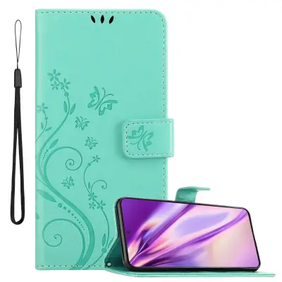 CADORABO Samsung Galaxy S21 5G v klasično srebrno - ovitek v cvetličnem dizajnu z magnetnim zapiranjem, stoječo funkcijo in režami za kartice
