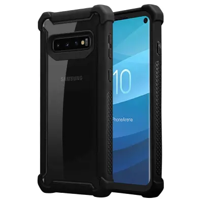 Cadorabo Case, združljiv s Samsungom v Alder Black-2-in-1 zaščitni pokrov s silikonskim robom TPU in akrilnim steklom