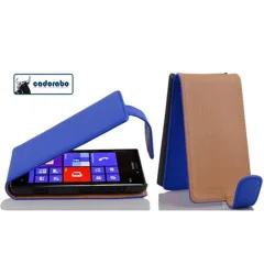 Cadorabo Ohišje, združljivo z Nokia Lumia 925 v briljantna modra - Zaščitni ovitek v obliki flipa iz gladkega umetnega usnja