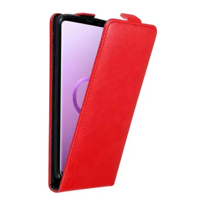 Cadorabo Ohišje, združljivo z Samsung Galaxy S9 PLUS v rdeče jabolko - Zaščitni ovitek v obliki flipa z magnetnim zapiranjem