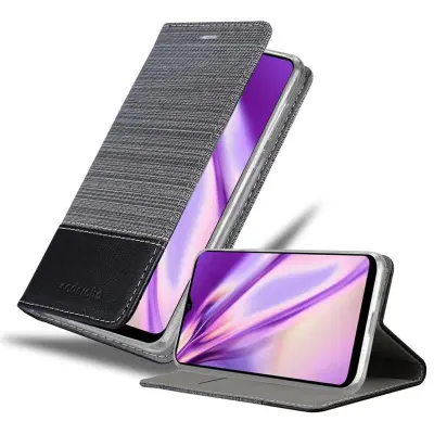 Cadorabo Case, združljiv s Samsungom v sivi črni barvi - zaščitni pokrov z magnetnim zapiranjem, stoječo funkcijo in režo za kartico