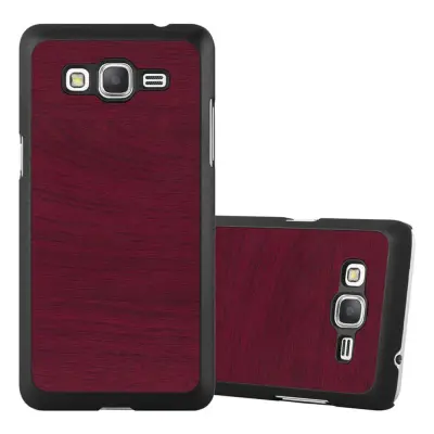 CADORABO Ohišje, združljiv s Samsungom v Woody Red - Trdo zaščitni pokrov v lesenem videzu pred praskami in udarci