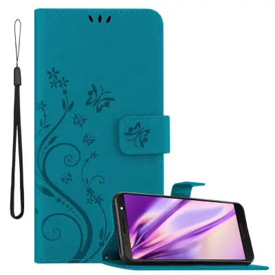 CADORABO Motorola MOTO G6 PLUS v klasična rožnata zlata - ovitek v cvetličnem dizajnu z magnetnim zapiranjem, stoječo funkcijo in režami za kartice