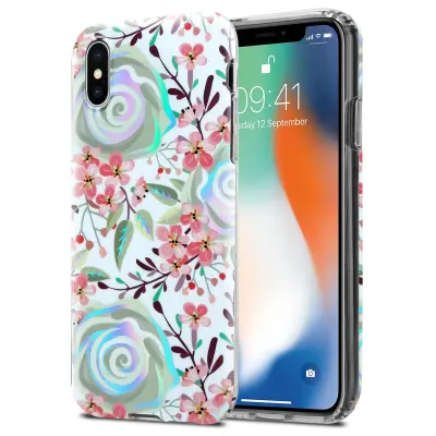 Cadorabo Case, združljiv z Apple z breskovimi cvetovi - zaščitni pokrov iz silikona TPU s cvetličnim vzorcem