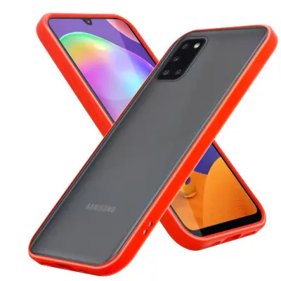 CADORABO Samsung v zamrznjenih rdečih - črnih tipkah - hibridni zaščitni pokrov s silikonom TPU v notranjosti in mat plastičnim hrbtom