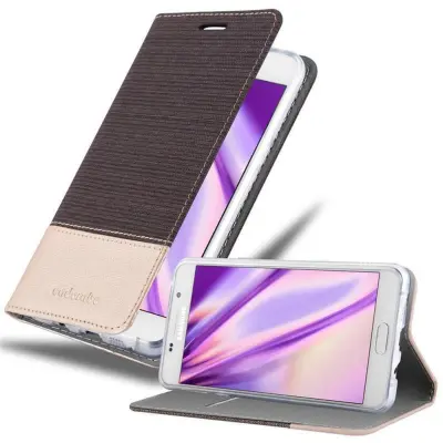 CADORABO Ohišje, združljiv s Samsungom v antracitnem zlatu - zaščitni pokrov z magnetnim zapiranjem, stoječo funkcijo in režo za kartico