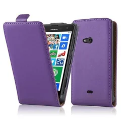 Cadorabo Ohišje, združljivo z Nokia Lumia 625 v lilac violetna - Zaščitni ovitek v obliki flipa iz gladkega umetnega usnja