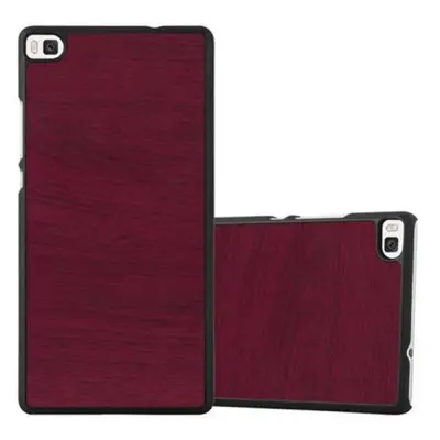 Cadorabo Case, združljiv s Huaweijem v Woody Red - Trdo zaščitni pokrov v lesenem videzu proti praskam in udarcem