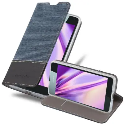 Cadorabo Case, združljiv z Nokia v temno modri črni barvi - zaščitni pokrov z magnetnim zapiranjem, stoječo funkcijo in režo za kartico