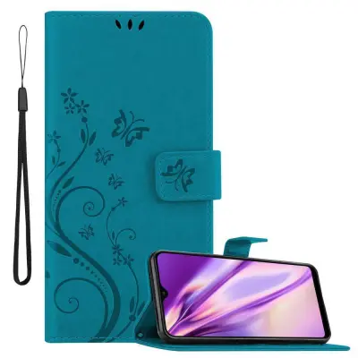 CADORABO Samsung Galaxy A40 v klasična rožnata zlata - ovitek v cvetličnem dizajnu z magnetnim zapiranjem, stoječo funkcijo in režami za kartice