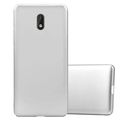 Cadorabo Case, združljiv z Nokia v kovinskem srebru - trdi zaščitni pokrov v kovinskem videzu pred praskami in udarci