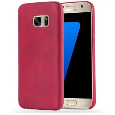 Cadorabo Case, združljiv s Samsungom v Vintage Red - Hard Case Protective Cover iz imitacijskega usnja