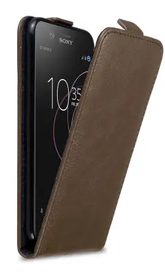 Cadorabo Ohišje, združljivo z Sony Xperia XZ1 COMPACT v kava rjava - Zaščitni ovitek v obliki flipa z magnetnim zapiranjem