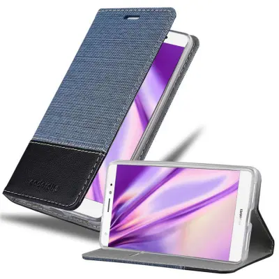CADORABO Ohišje, združljiv s Huawei v temno modri črni barvi - zaščitni pokrov z magnetnim zapiranjem, stoječo funkcijo in režo za kartico