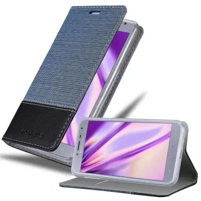 CADORABO Ohišje, združljiv s Samsungom v temno modri barvi - zaščitni pokrov z magnetnim zapiranjem, stoječo funkcijo in režo za kartico