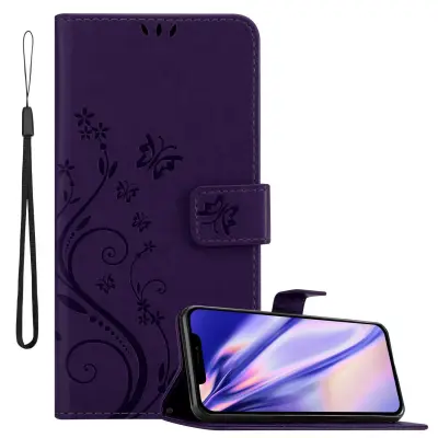 CADORABO Apple iPhone 12 PRO MAX v klasična temno modra - ovitek v cvetličnem dizajnu z magnetnim zapiranjem, stoječo funkcijo in režami za kartice