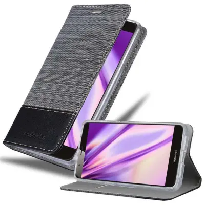 CADORABO Ohišje, združljiv s Huawei v sivi črni barvi - zaščitni pokrov z magnetnim zapiranjem, stoječo funkcijo in režo za kartico