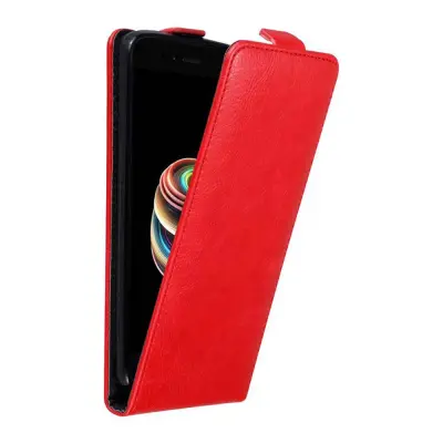 Cadorabo Ohišje, združljivo z Xiaomi Mi A1 / Mi 5X v rdeče jabolko - Zaščitni ovitek v obliki flipa z magnetnim zapiranjem