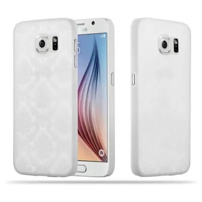 Cadorabo Case, združljiv s Samsungom v beli barvi - trdi zaščitni pokrov v Flower Paisley Henna Design proti praskam in udarcem