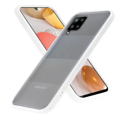 CADORABO Ohišje, združljiv s Samsungom v zamrznjenem prozornem - hibridnem zaščitnem pokrovu s TPU silikonom v notranjosti in mat plastičnim hrbtom