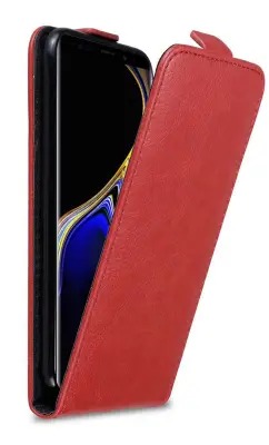 Cadorabo Ohišje, združljivo z Samsung Galaxy NOTE 9 v rdeče jabolko - Zaščitni ovitek v obliki flipa z magnetnim zapiranjem