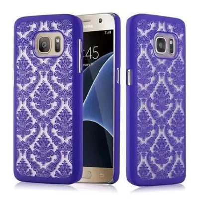 CADORABO primera, združljiv s Samsungom v vijolični - trdi zaščitni pokrov v Flower Paisley Henna Design proti praskam in udarcem