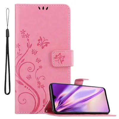CADORABO Huawei MATE 20 v klasična zlata - ovitek v cvetličnem dizajnu z magnetnim zapiranjem, stoječo funkcijo in režami za kartice