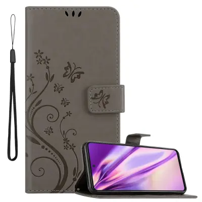 CADORABO Samsung Galaxy A52 (4G/5G)/A52s v klasična črna - ovitek v cvetličnem dizajnu z magnetnim zapiranjem, stoječo funkcijo in režami za kartice