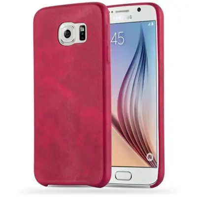 Cadorabo Case, združljiv s Samsungom v Vintage Red - Hard Case Protective Cover iz imitacijskega usnja