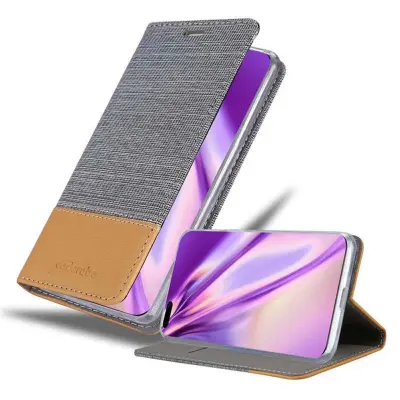 CADORABO Ohišje, združljiv s Huawei v svetlo sivo rjavi barvi - zaščitni pokrov z magnetnim zapiranjem, stoječo funkcijo in režo za kartico