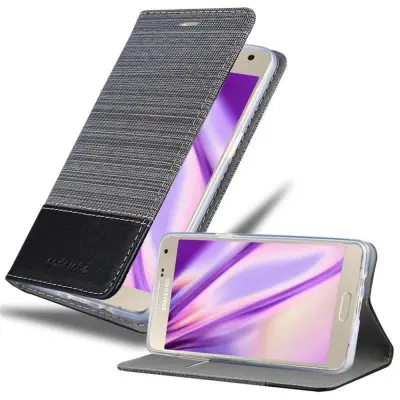 Cadorabo Case, združljiv s Samsungom v sivi črni barvi - zaščitni pokrov z magnetnim zapiranjem, stoječo funkcijo in režo za kartico