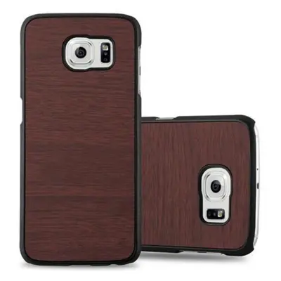 CADORABO Ohišje, združljiv s Samsungom v Woody Coffee - Trdo zaščitni pokrov v lesu videz pred praskami in udarci