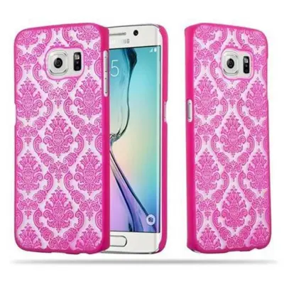 Cadorabo Case, združljiv s Samsungom v Pink - Hard Case Zaščitni pokrov v Flower Paisley Henna Design proti praskam in udarcem