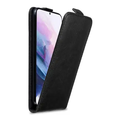 Cadorabo Ohišje, združljivo z Samsung Galaxy S21 PLUS v nočna črna - Zaščitni ovitek v obliki flipa z magnetnim zapiranjem