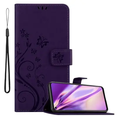 CADORABO Honor 20/20S/Huawei NOVA 5T temno modra - ovitek v cvetličnem dizajnu z magnetnim zapiranjem, stoječo funkcijo in režami za kartice