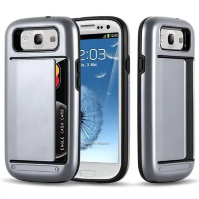CADORABO Ohišje, združljiv s Samsungom v oklepu Silver - Outdoor Hybrid Tard Catch Zaščitni pokrov s kartico v težkem oblikovanju