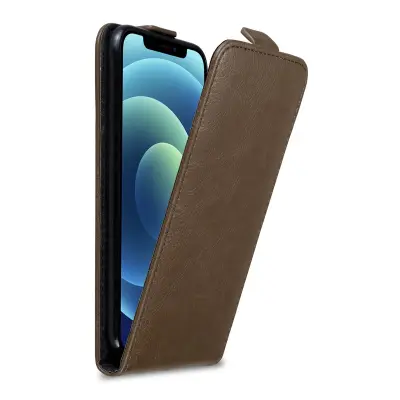 Cadorabo Ohišje, združljivo z Apple iPhone 12 / 12 PRO v kava rjava - Zaščitni ovitek v obliki flipa z magnetnim zapiranjem