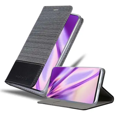 Cadorabo Case, združljiv s Samsungom v sivi črni barvi - zaščitni pokrov z magnetnim zapiranjem, stoječo funkcijo in režo za kartico