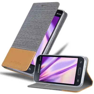 CADORABO Ohišje, združljiv s Samsungom v svetlo sivo rjavi barvi - zaščitni pokrov z magnetnim zapiranjem, stoječo funkcijo in režo za kartico