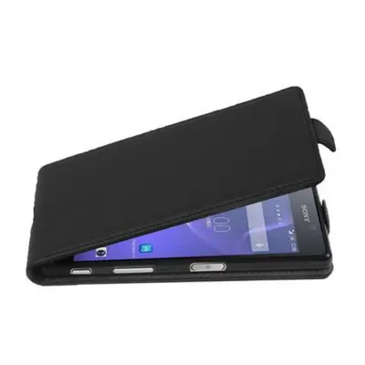 Cadorabo Ohišje, združljivo z Sony Xperia X v oksidna črna - Zaščitni ovitek v obliki flipa iz teksturiranega umetnega usnja