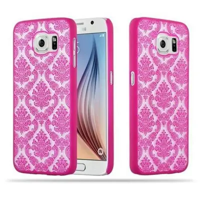 Cadorabo Case, združljiv s Samsungom v Pink - Hard Case Zaščitni pokrov v Flower Paisley Henna Design proti praskam in udarcem