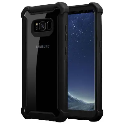 Cadorabo Case, združljiv s Samsungom v Alder Black-2-in-1 zaščitni pokrov s silikonskim robom TPU in akrilnim steklom